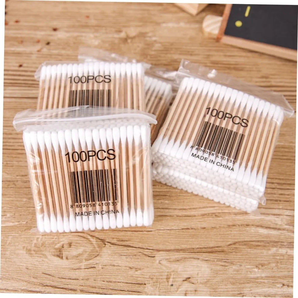 100/300/500/700/900Pcs Double-Tipped Cotton Swabs, for Tattooed Eyebrows, Beauty Makeup Tools for Wiping, Nail Polish Wiping