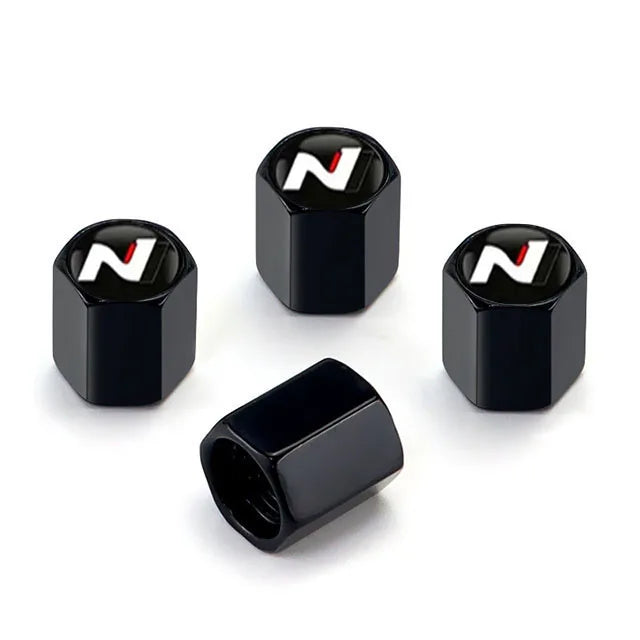 4Pcs Car Wheel Tire Valve Caps Air Stem Covers For N Line Sonata Tucson Azera Elantra Veloster Kona Santa Accessories