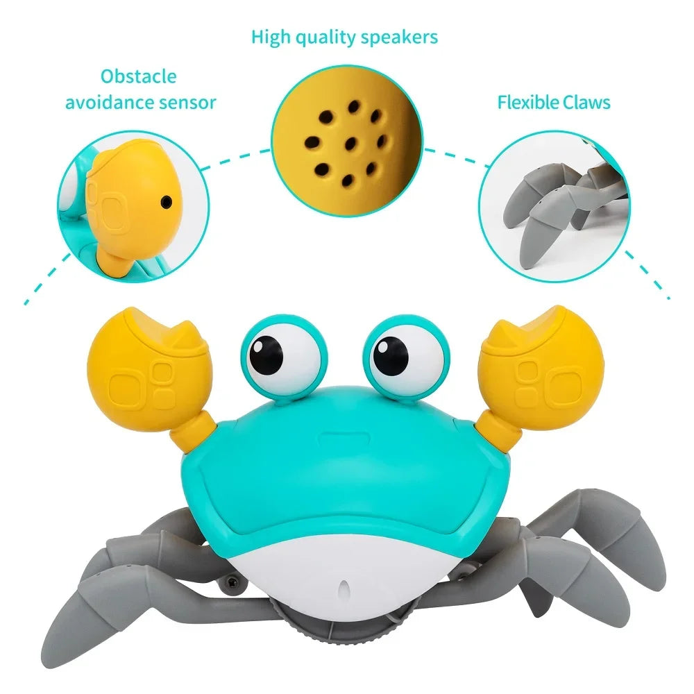 Kids Induction Escape Crab Octopus Crawling Toy Baby Electronic Pets Musical Toys Toddler Moving Avoid Obstacles Toy No Battery