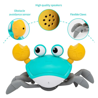 Kids Induction Escape Crab Octopus Crawling Toy Baby Electronic Pets Musical Toys Toddler Moving Avoid Obstacles Toy No Battery