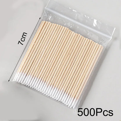 500/300/100Pcs Nails Wood Swab Clean Sticks Bud Tip Wooden Cotton Head Detail Corrector Manicure Nail Polish Remover Art Tool
