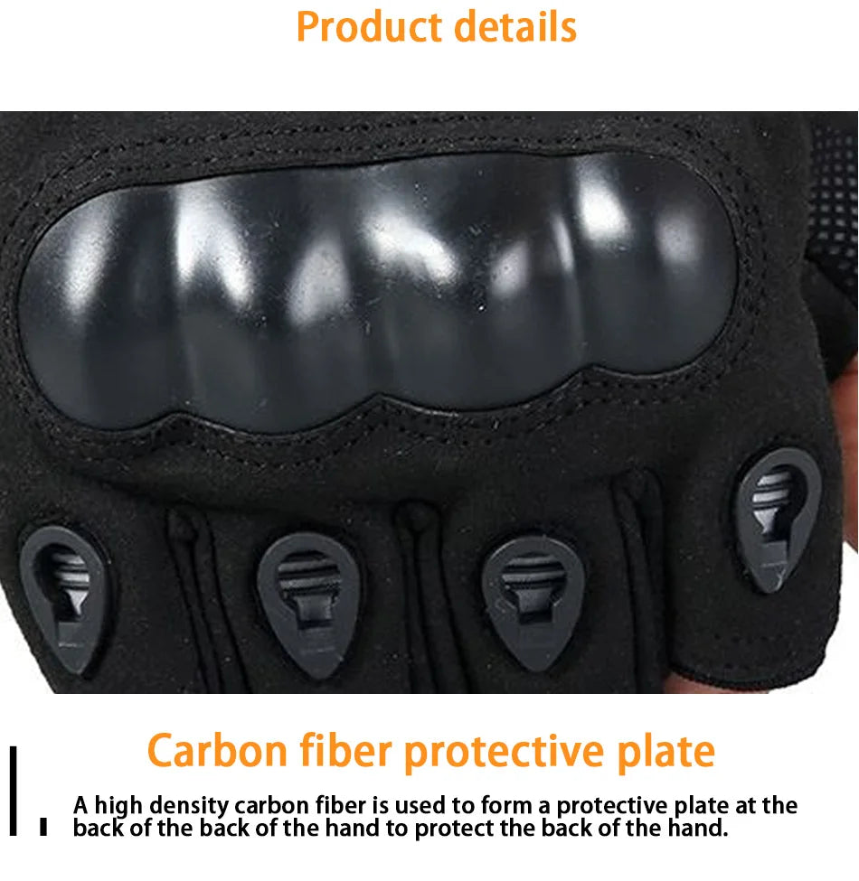 Tactical Hard Knuckle Half finger Gloves, Men's Combat Hunting Shooting Paintball Duty - Fingerless