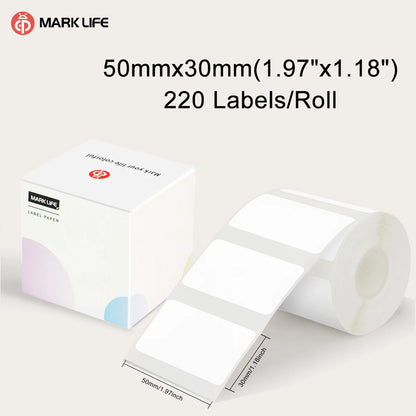Marklife X2 Thermal Label Sticker Paper Printable White 40-50mm Width Clothing Tag Commodity Price Food Self-Adhesive Tape