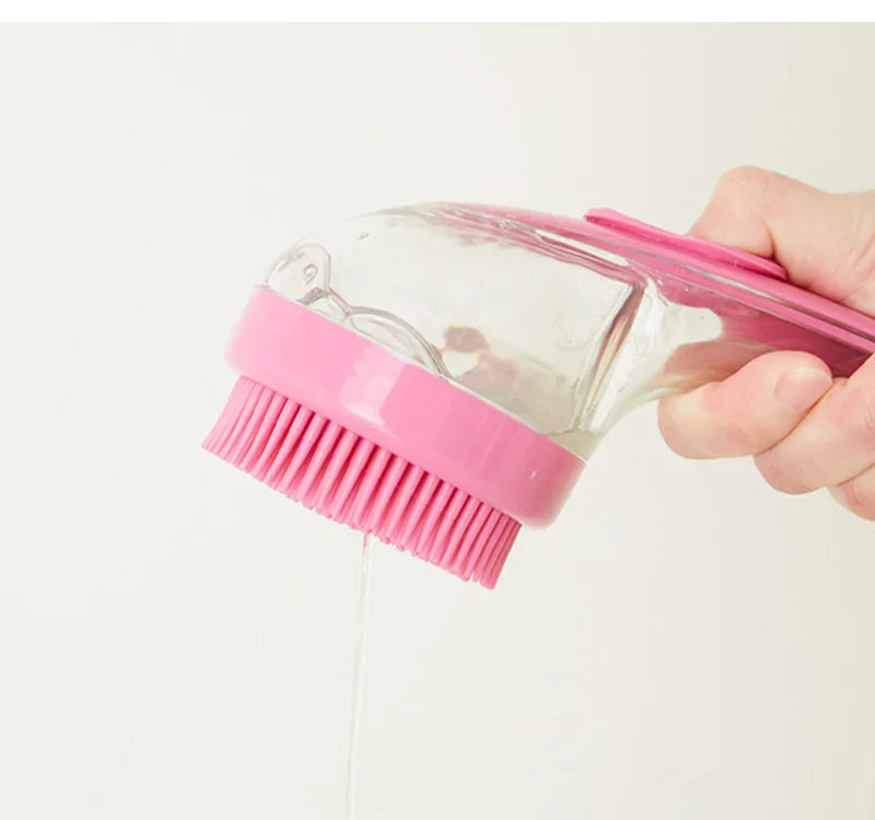 Long Handle Dog Cleaning Brush Soft Silicone Pet Bathing Brush Pet Grooming Comb for Cats Dogs Cat Massage Brush Pet Supplies