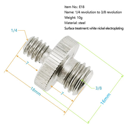 1/4" 3/8" Male Female Thread Screw, Tripod Plate Screw Mount For Camera Flash Tripod Mic, Metal Camera Accessories Mount Adapter