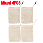 1/10PCS Hangable Soap Bags Natural Cotton Linen Foaming Soap Net Bag Body Soap Cleanser Net Bags Household Shower Cleaning Tools