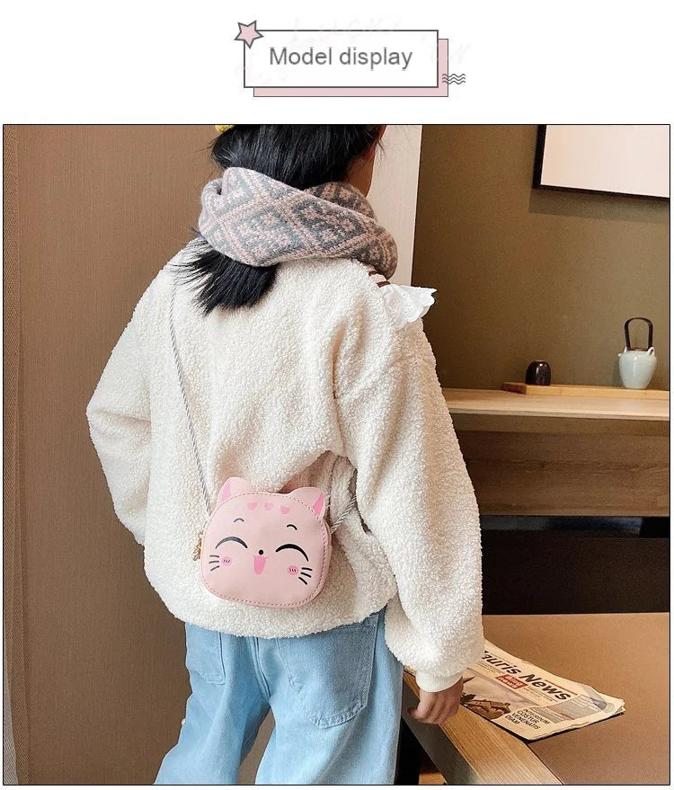 Cartoon Kids Bag, Fashion Cute Cat Crossbody Bag, Coin Wallet Lovely Hand Bags for Boys and Girls, Mini Shoulder Bags
