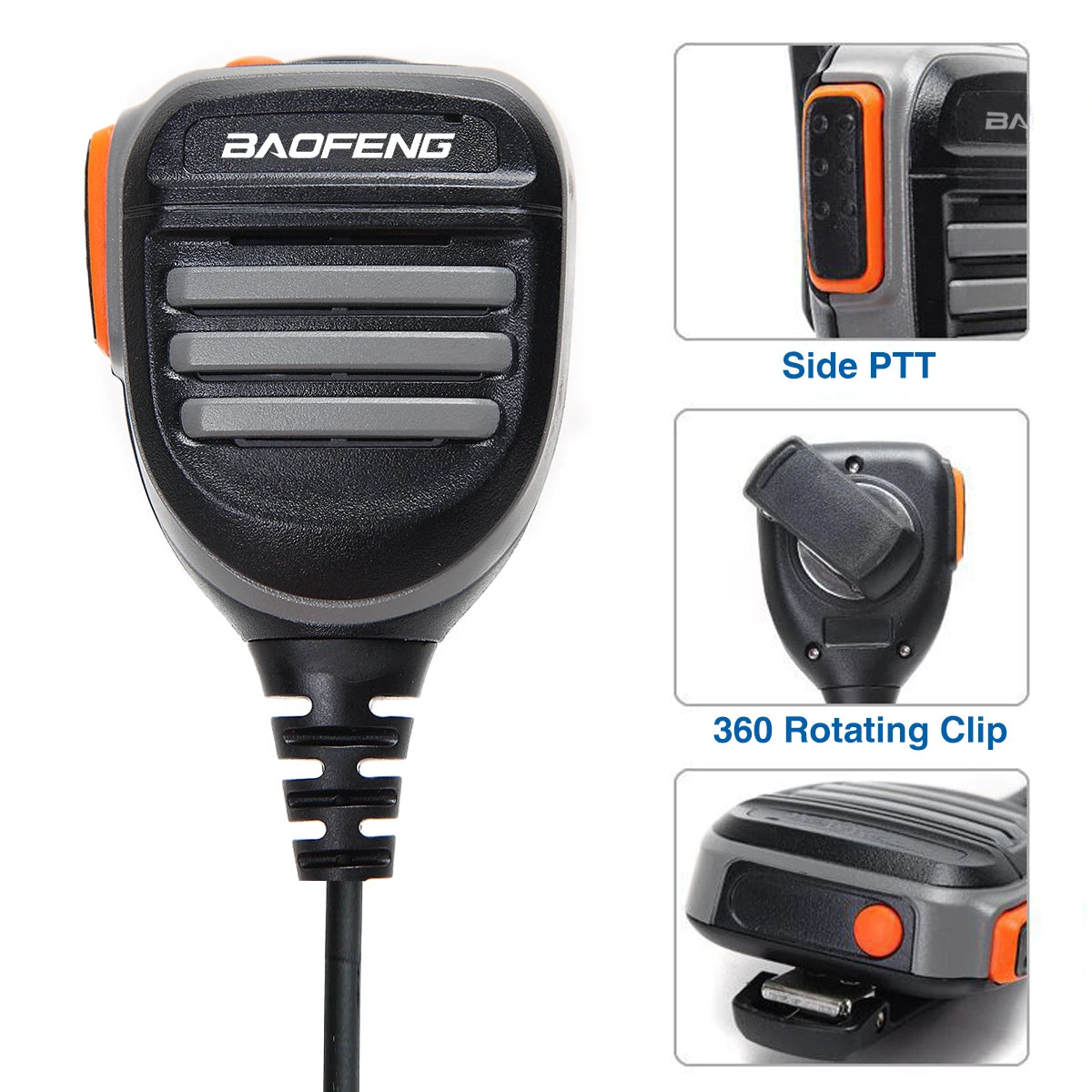BaoFeng Walkie Talkie BF-780 2 Pin PTT Speaker Mic for Quansheng UV-K5 K6 Baofeng UV-5R BF-888S UV-5RH 21 17 PRO HAM Radio
