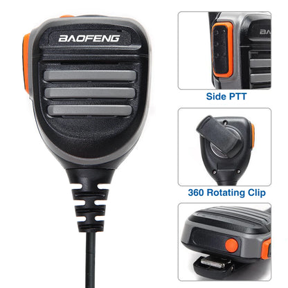 BaoFeng Walkie Talkie BF-780 2 Pin PTT Speaker Mic for Quansheng UV-K5 K6 Baofeng UV-5R BF-888S UV-5RH 21 17 PRO HAM Radio