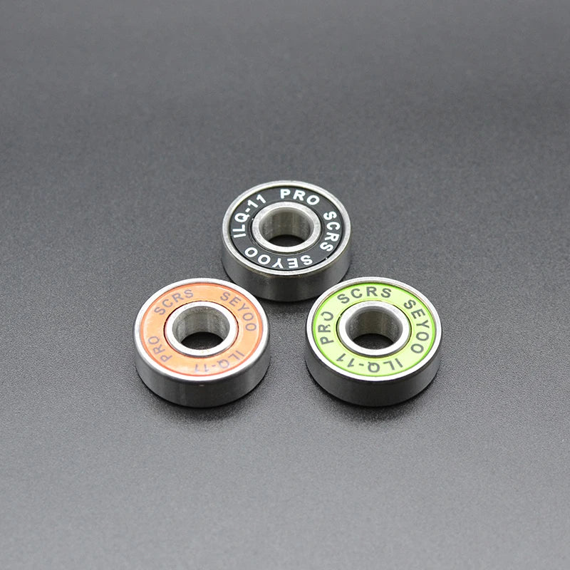 8Pcs 608 2RS Bearing ILQ-11 8x22x7 Green Longboard Speed Inline Skate Wheel Bearings Skate Scooter Smooth Skate Scooter Bearings