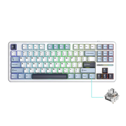 F87Pro Mechanical Keyboard, 2.4g/Usb/Bluetooth Tri Mode Wireless 87 Key 5 Layer Silencing Filling Suitable For Gaming Typing, AULA