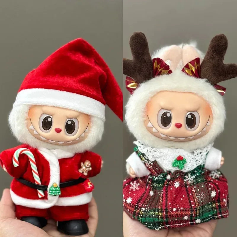 Labubu Accessories Clothes Suitable For V1 V2 V3 Labubu  Christmas Deer Set Labubu Red clothing Christmas Fashion Gift