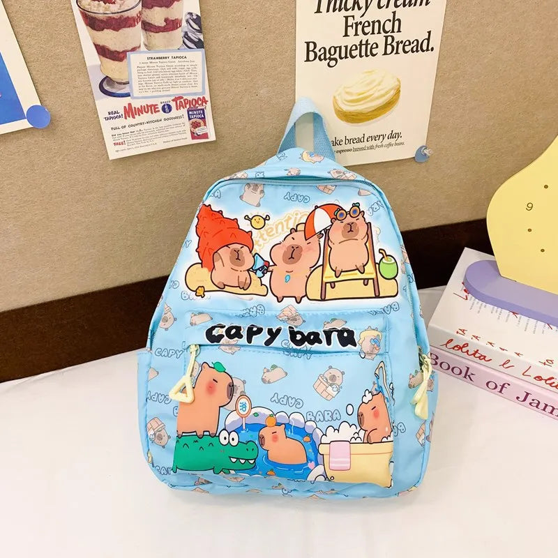 Cute Large Capacity Capybara Backpack, Cartoon Breathable Student Schoolbag, Nylon Ultra-light Book Bag, Back to school Girl