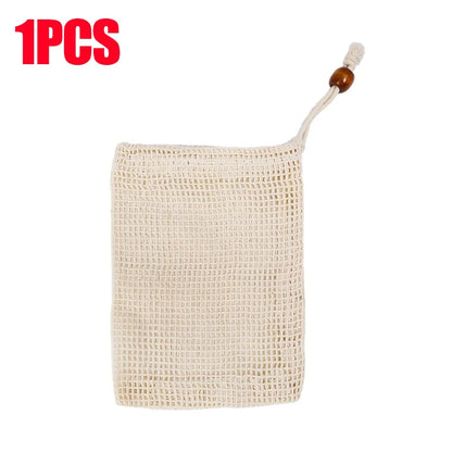 1/10PCS Hangable Soap Bags Natural Cotton Linen Foaming Soap Net Bag Body Soap Cleanser Net Bags Household Shower Cleaning Tools