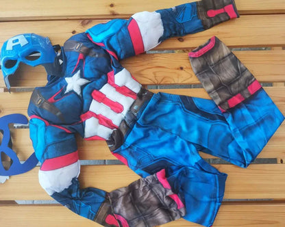 Boys Girls Superhero Costume Movie Characters Cosplay Jumpsuit with Halloween Mask Party Cosplay Outfit for Holiday Dress Up