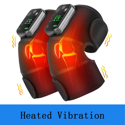 Thermal Knee Massager 3-in-1 Shoulder, Knee, and Elbow Heating Massage Support Brace Rechargeable Vibration Pad Machine Muscle Relaxer