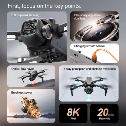 2026 V156 MAX Drone 8K HD 5G WIFI GPS Screen RC Dual Camera Intelligent Obstacle Avoidance Brushless Power Toys Drone Gift 2026