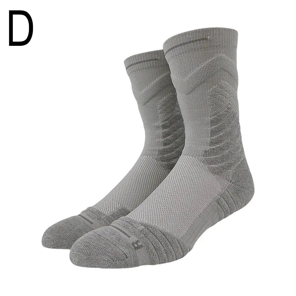 Bullfight 2.0 Men's High-top Sports Towel Basketball Socks, Bottom Practical Professional Long-tube Mid-tube Elite Thick Running Socks