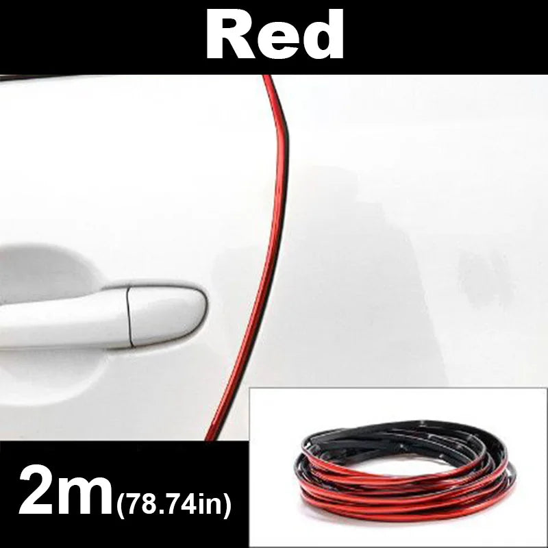 2/5/10M Car Door Edge Scratch Protector DIY Trim Strips Guard Cover Strip Roll Chrome Styling Moulding Trim Strip
