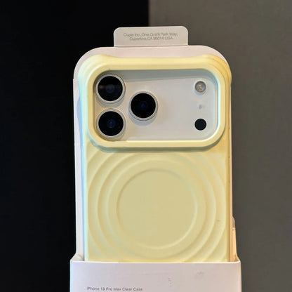 Shockproof Water Ripple Magnet Case For iPhone 17 Air 16 15 14 13 Pro Max Plus For Magsafe Candy Silicon Protective Velvet Funda