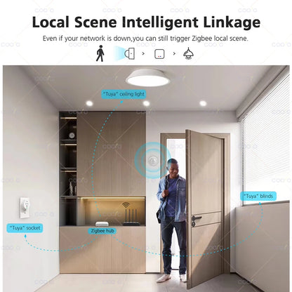 Tuya Zigbee Smart PIR Motion Sensor Infrared Detector with Lux Detection Anti-theft Alarm Sensor Wireless Security Protection