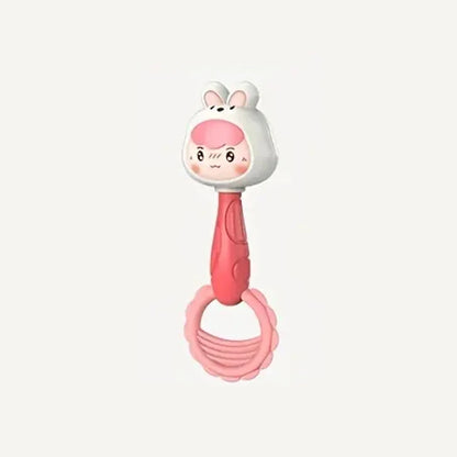 Cartoon Rattle, Newborn Sensory Grasp Toy, Chew-Safe Early Ed Handbell for Xmas & Bday Bite and Chew Toy Festival Gifts