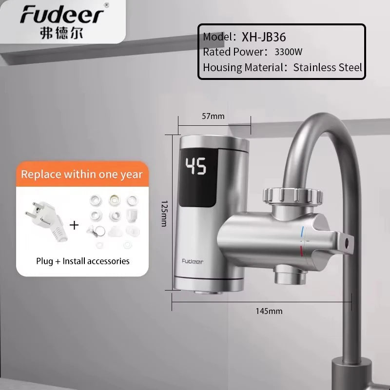 Fudeer Electric Water Heater Kitchen Faucet Connector Instant Hot Water Tap Adapter 220V Water Heater Bathroom Accessories