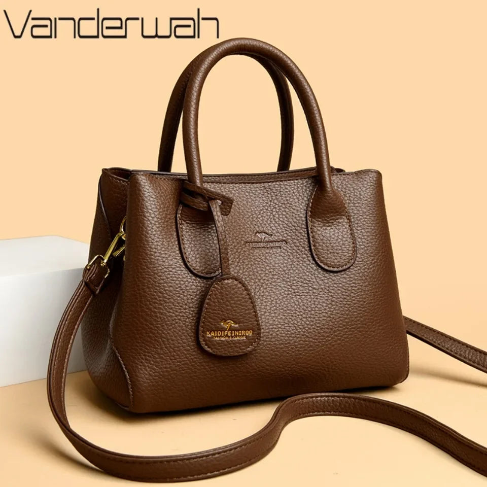 3-layer Design Women's Handbags Luxury Shoulder Crossbody Bags High Quality Soft Leather Bag Ladies Fashion Messenger Sac A Main