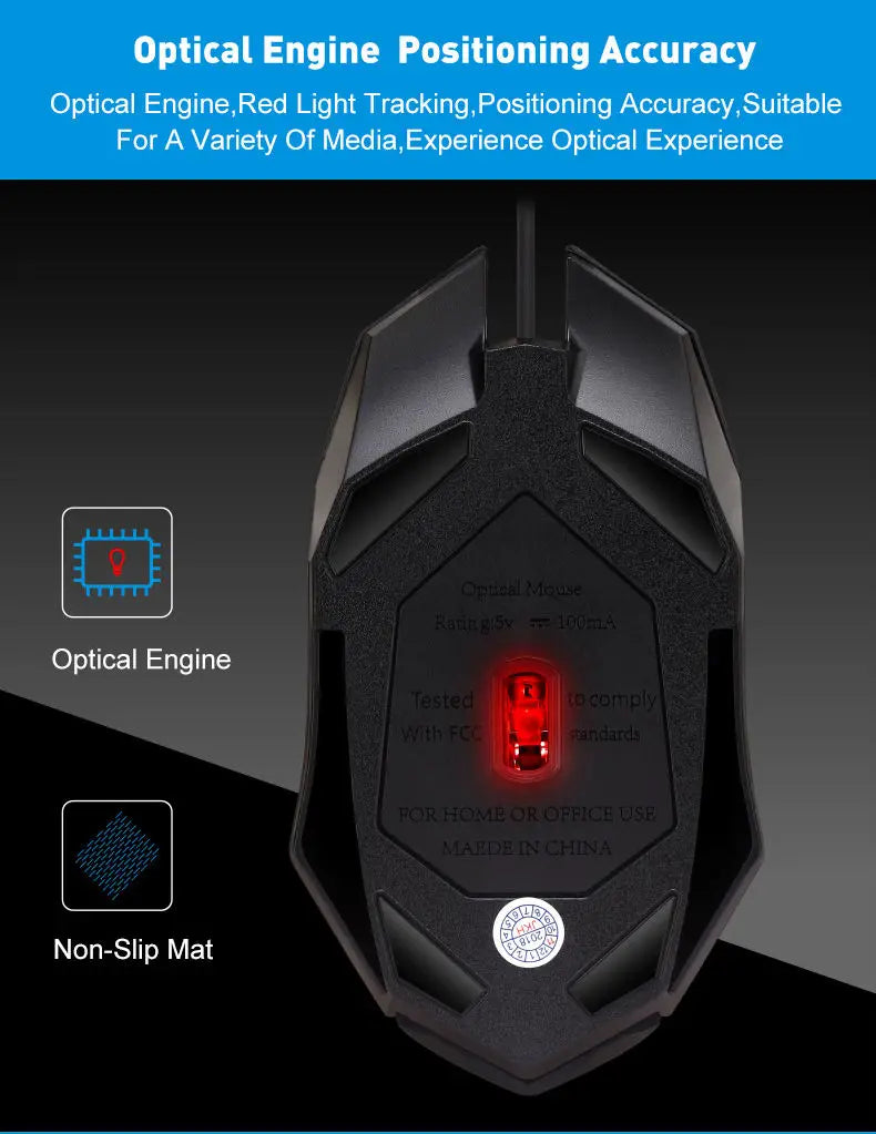 Latest High-Quality Ergonomic Gaming Mouse for Desktop and Laptop Computers, 4-Button USB RGB Backlit Mouse