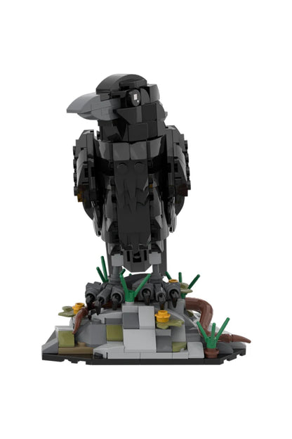 MOC Raven Model Building Blocks Sets Clever Raven Black Bird 3D Home Ornament Brick STEM Toy Adult Valentine's Day Gift