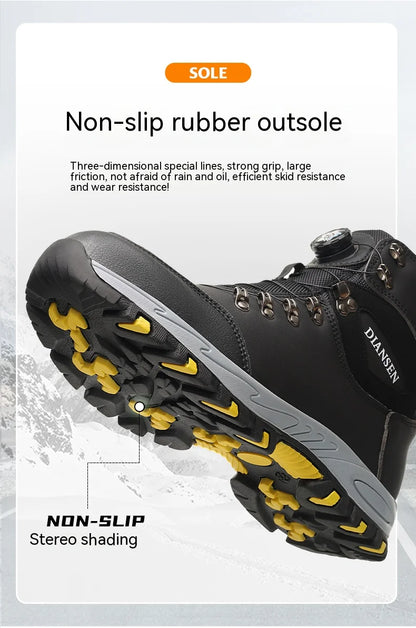 Rotating Button Safety Shoes, Men Work Sneakers, Indestructible Shoes, Puncture-Proof Protective Shoes, Work Boots, Tactical Boots