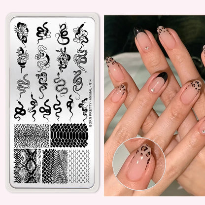 BORN PRETTY Stamping Plate Snowflake Winter Christmas Flower Snakes Design For Nail Polish Printing Template Tools Supplies