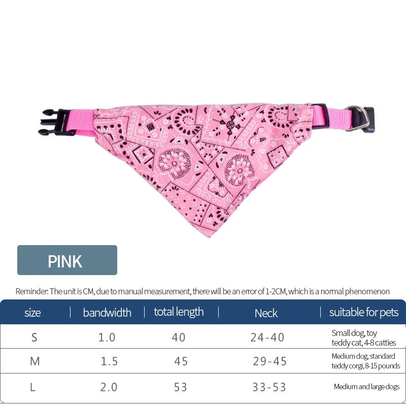Pet Triangle Scarf, Cat Dog Saliva Towel, Printed Pets Dog Collar, Adjustable Strap, Kitten Puppy Saliva Neckerchief, Pet Supplies