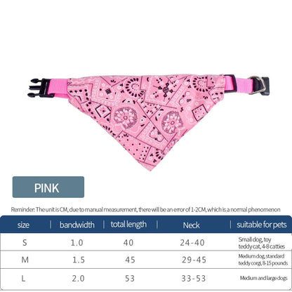Pet Triangle Scarf, Cat Dog Saliva Towel, Printed Pets Dog Collar, Adjustable Strap, Kitten Puppy Saliva Neckerchief, Pet Supplies