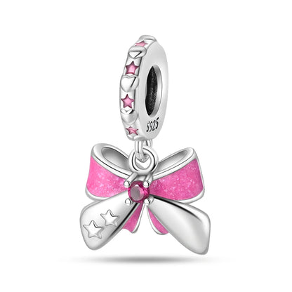 New 925 Silver Fashion Pink Princess Skirt Bag Lipstick Charms Beads Fit 3mm 925 Original Bracelet DIY Jewelry Birthday Gift