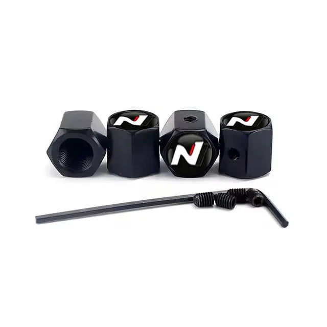 4Pcs Car Wheel Tire Valve Caps Air Stem Covers For N Line Sonata Tucson Azera Elantra Veloster Kona Santa Accessories