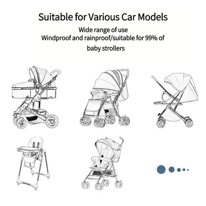 Universal Stroller Rain Cover Baby Car Weather Wind Sun Shield Transparent Breathable Trolley Umbrella Raincoat Accessories
