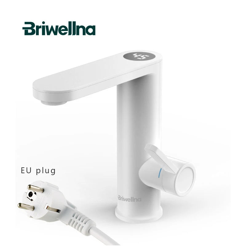 Briwellna Electric Water Heater Hot Water Faucet 2-in-1 Basin Tap Tankless Geyser 220V Instant Water Heater Faucet For Home