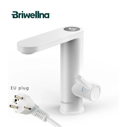 Briwellna Electric Water Heater Hot Water Faucet 2-in-1 Basin Tap Tankless Geyser 220V Instant Water Heater Faucet For Home