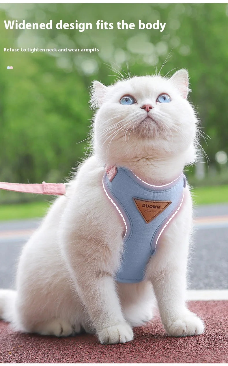Escape Proof Cat Harness with Leash, Adjustable Soft Vest, Pet Walking Set for Outdoor, Kitty Safety No Pull Comfort Design