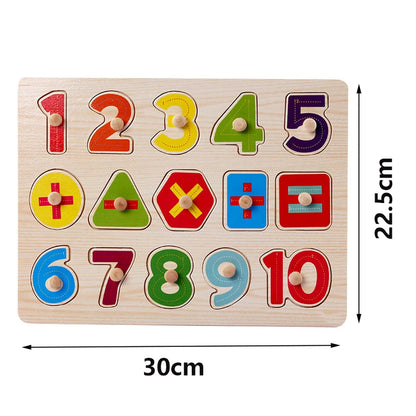 Juguetes Montessori de madera para niños de 1, 2 y 3 años, juegos de combinación de formas de números y alfabetos, juguetes educativos tempranos para niños.