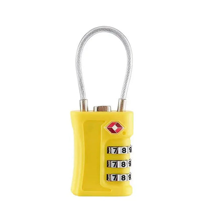 TSA Customs Code Lock for Travel Luggage, Password Changeable, Black Lock, Contrast Design, Padlock, 3-Digit Combination Lock