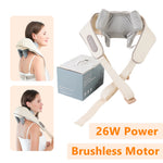 Foreverlily Masajeador inalámbrico de cuello y hombros con motor sin escobillas de 26 W, masajeador de hombros y espalda con amasamiento, chal de masaje de cuello