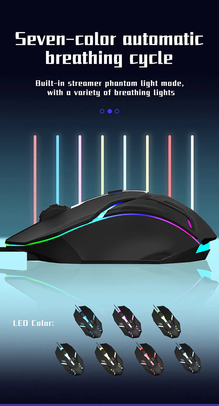 Latest High-Quality Ergonomic Gaming Mouse for Desktop and Laptop Computers, 4-Button USB RGB Backlit Mouse