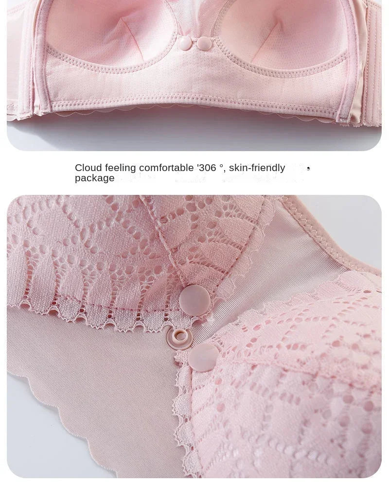 Front Button Maternity Nursing Bra Adjustable Gathered Underwear Comfortable Breastfeeding Bra for Feeding Pregnant Women Clothes