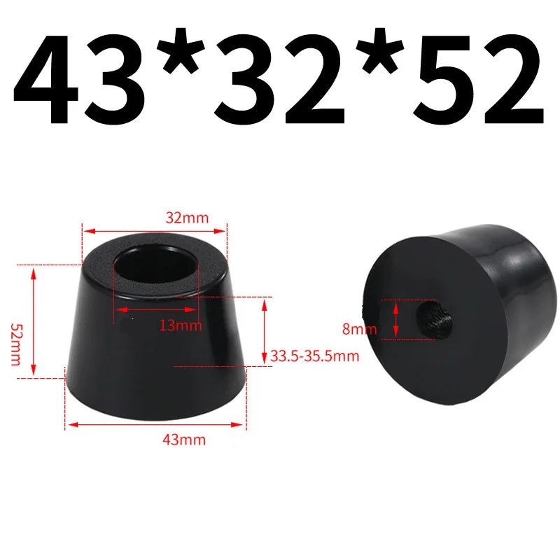 Black Rubber Bumper Furniture Pad Feet Leg Pads Tile Floor Protectors Table Leg Cover With Washers