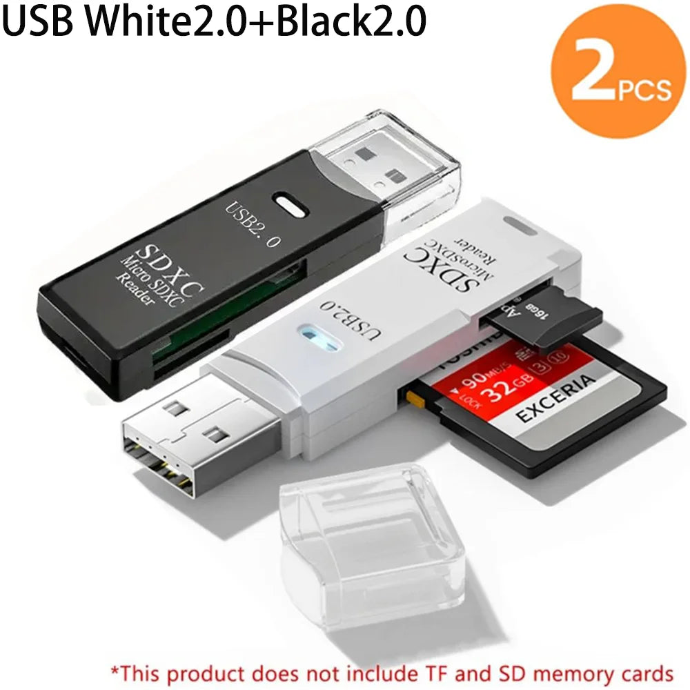2-in-1 Multi-Functional USB 3.0 Card Reader Micro SD TF Memory Card Reader USB Flash Drive Card Reader Adapter for PC Laptops Accessories