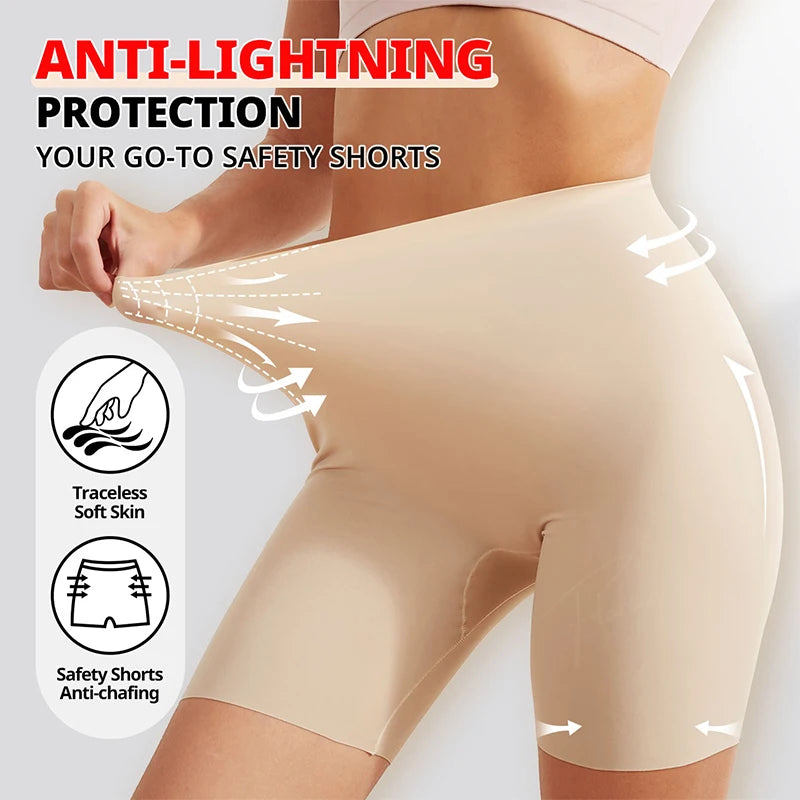 Flarixa High Waist Safety Shorts Anti Light for Women Anti Chafing Boxers Underwear Protective Panties Under Dress Cycling Pants