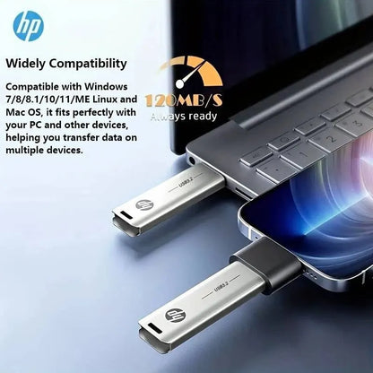 HP USB Flash Drive, 3.2 32GB 64GB, High Speed Sticks, External Storage, Metal Pen Drive, Creative Personality Car Music