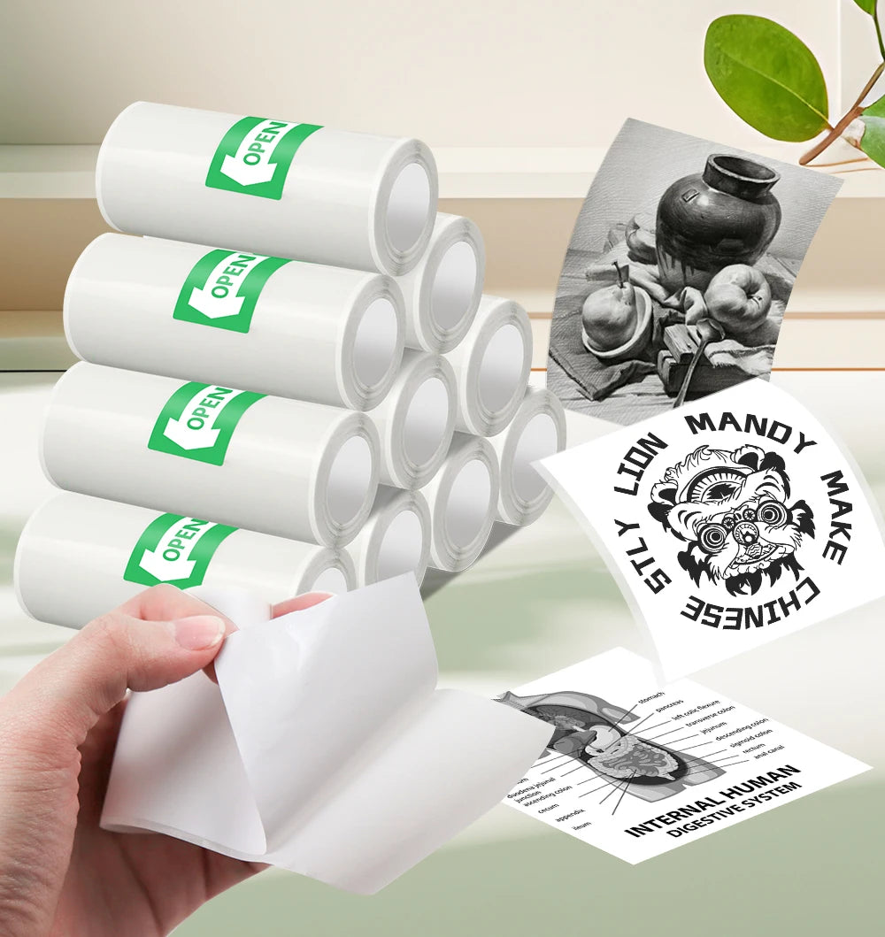Thermal Printer Papers 57mm Color Papers for Camera Instant Print Kids Camera Printing Inkless Mini Portable Photo Printer